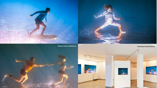 Exposition subaquatique d'une série de photos d'athlètes à la piscine Keller Paris 15
