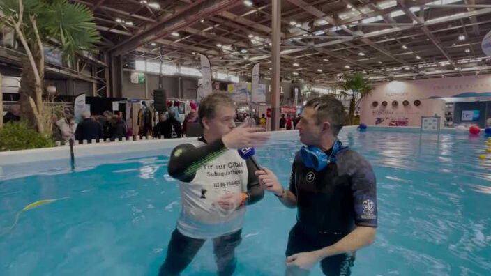 Découverte du "Tir sur Cible Subaquatique" au salon de la plongée