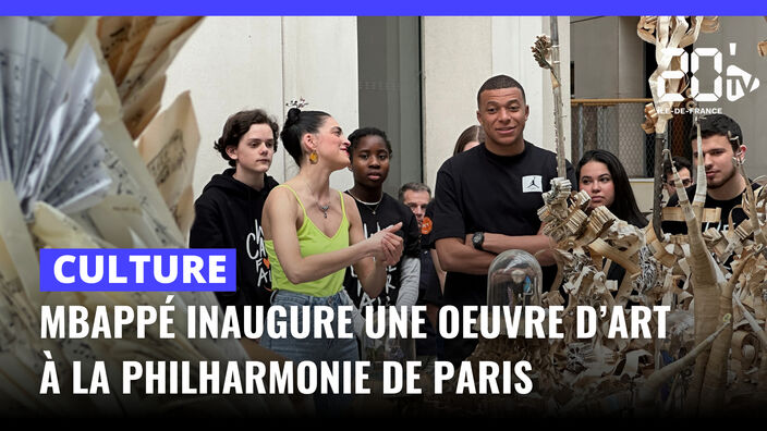 Mbappé inaugure une oeuvre d’art à la Philharmonie de Paris