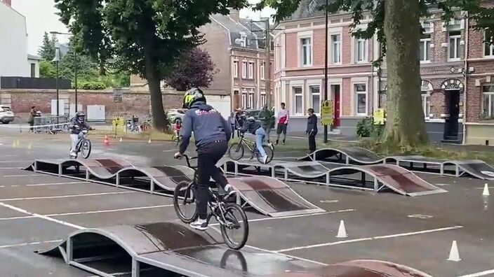 Arras: animations place de Marseille avant le passage de la flamme olympique