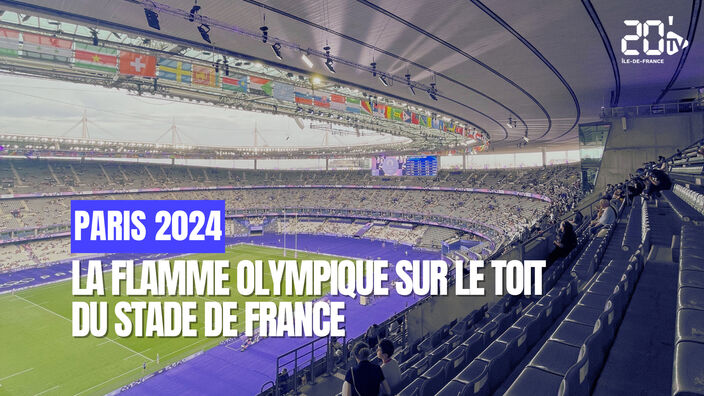La flamme est arrivée sur le toit du Stade de France