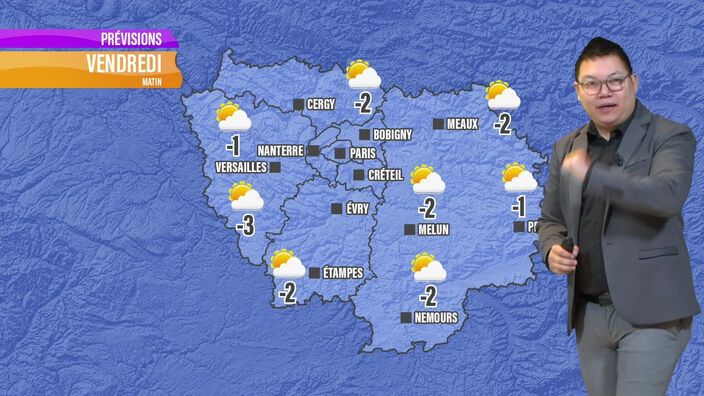 Les prévisions météo de ce vendredi 3 janvier en Île-de-France