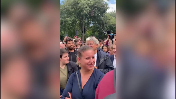 Jean-Luc Mélenchon arrive à Châtelet 